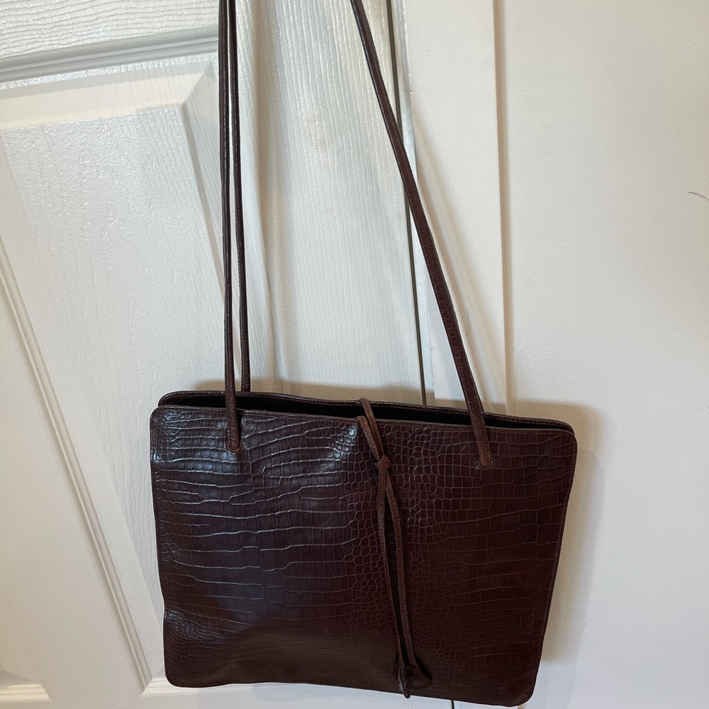Silver Blue Brown Tote